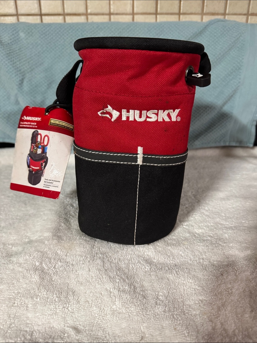 Red and Black Vertical Tool Pouch - Compact Men's Toiletry/Tool Organizer
